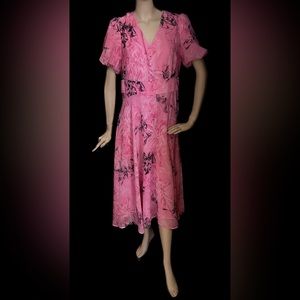 Neiman Marcus Pink Floral Multi Dress Size M